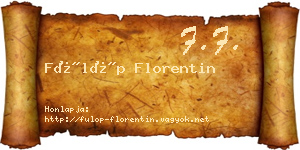 Fülöp Florentin névjegykártya